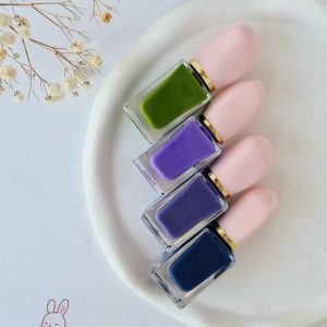 لاک ناخن سری سبز و بنفش و آبی